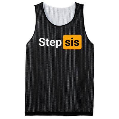 Step Sis Funny Novelty Adult Humor Joke Mesh Reversible Basketball Jersey Tank