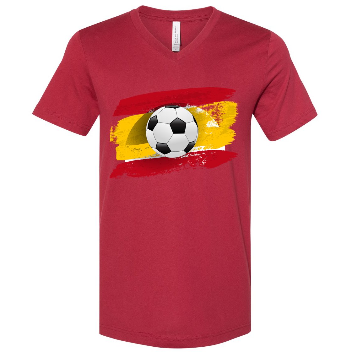 Spain Soccer Flag V-Neck T-Shirt
