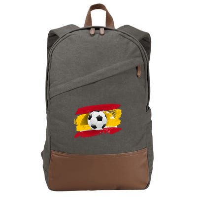 Spain Soccer Flag Cotton Canvas Backpack