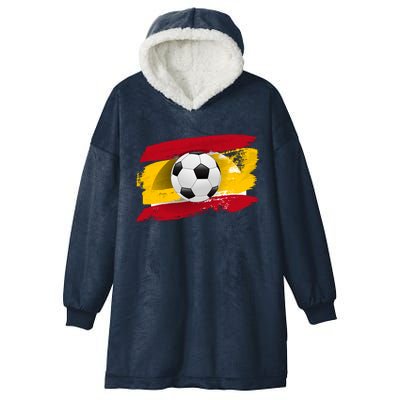 Spain Soccer Flag Hooded Wearable Blanket