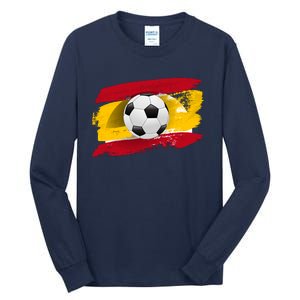 Spain Soccer Flag Tall Long Sleeve T-Shirt