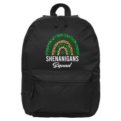Shenanigans Squad Funny St Patricks Day Costume Rainbow 16 in Basic Backpack