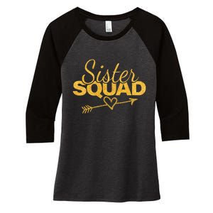 Sister Squad Family Matching Party  BBF Sisters Women's Tri-Blend 3/4-Sleeve Raglan Shirt