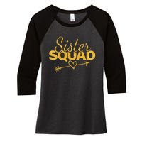 Sister Squad Family Matching Party  BBF Sisters Women's Tri-Blend 3/4-Sleeve Raglan Shirt