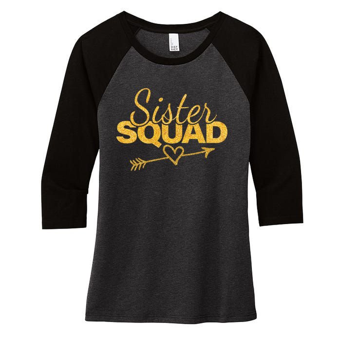 Sister Squad Family Matching Party  BBF Sisters Women's Tri-Blend 3/4-Sleeve Raglan Shirt