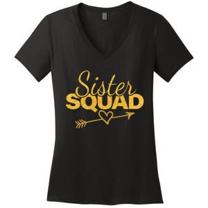 Sister Squad Family Matching Party  BBF Sisters Women's V-Neck T-Shirt