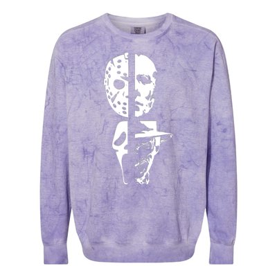 Supervillain Scary Faces Halloween Colorblast Crewneck Sweatshirt