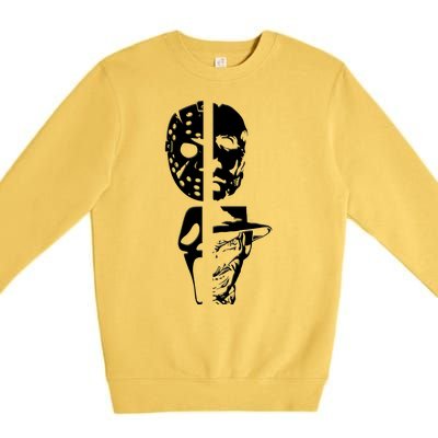 Supervillain Scary Faces Halloween Premium Crewneck Sweatshirt