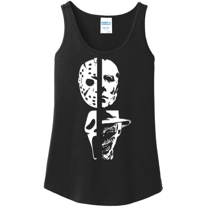 Supervillain Scary Faces Halloween Ladies Essential Tank