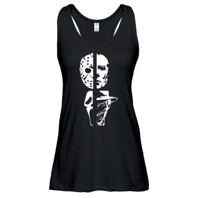 Supervillain Scary Faces Halloween Ladies Essential Flowy Tank