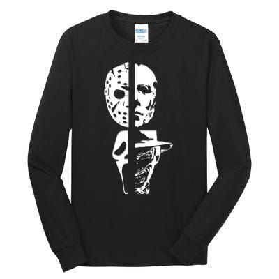 Supervillain Scary Faces Halloween Tall Long Sleeve T-Shirt