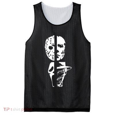 Supervillain Scary Faces Halloween Mesh Reversible Basketball Jersey Tank