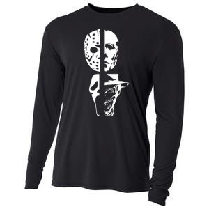 Supervillain Scary Faces Halloween Cooling Performance Long Sleeve Crew