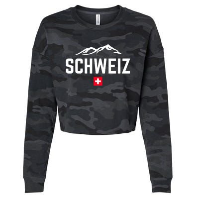 SUISSE SWITZERLAND Flag Cropped Pullover Crew