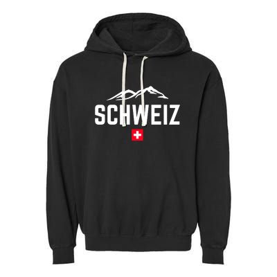 SUISSE SWITZERLAND Flag Garment-Dyed Fleece Hoodie