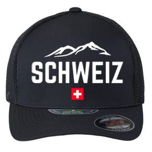 SUISSE SWITZERLAND Flag Flexfit Unipanel Trucker Cap