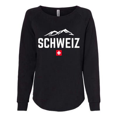 SUISSE SWITZERLAND Flag Womens California Wash Sweatshirt