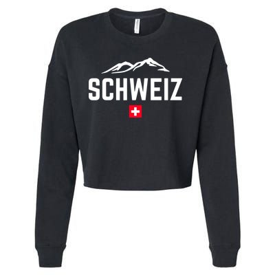 SUISSE SWITZERLAND Flag Cropped Pullover Crew