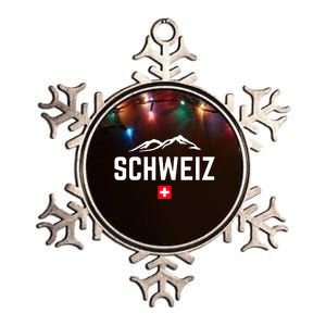 SUISSE SWITZERLAND Flag Metallic Star Ornament