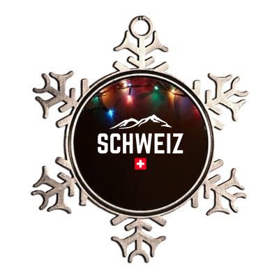 SUISSE SWITZERLAND Flag Metallic Star Ornament