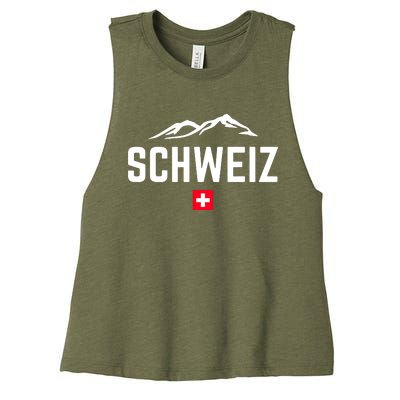 SUISSE SWITZERLAND Flag Women's Racerback Cropped Tank