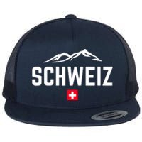 SUISSE SWITZERLAND Flag Flat Bill Trucker Hat