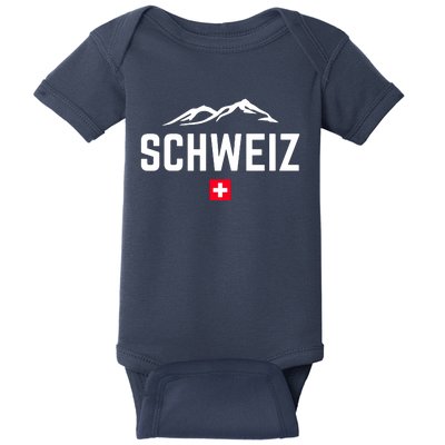 SUISSE SWITZERLAND Flag Baby Bodysuit