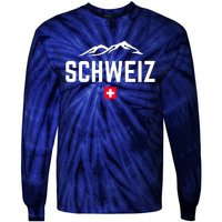 SUISSE SWITZERLAND Flag Tie-Dye Long Sleeve Shirt