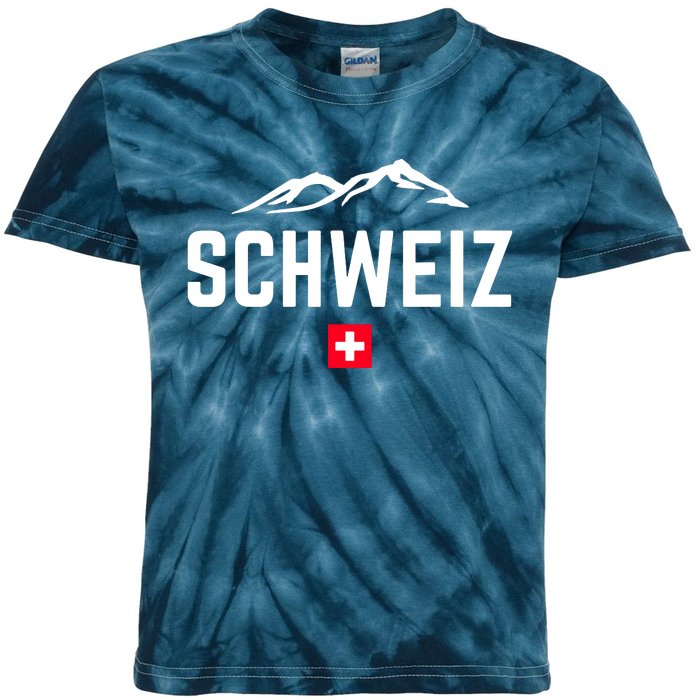 SUISSE SWITZERLAND Flag Kids Tie-Dye T-Shirt