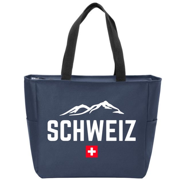 SUISSE SWITZERLAND Flag Zip Tote Bag