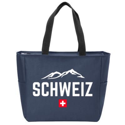 SUISSE SWITZERLAND Flag Zip Tote Bag