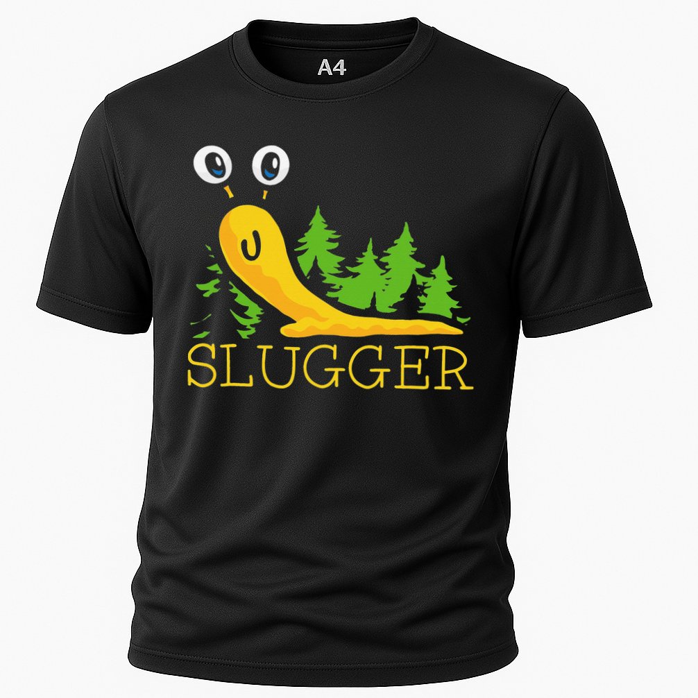 Slugger Slug – Funny Banana Slug Expert Baseball Game Player Cooling Performance Crew T-Shirt