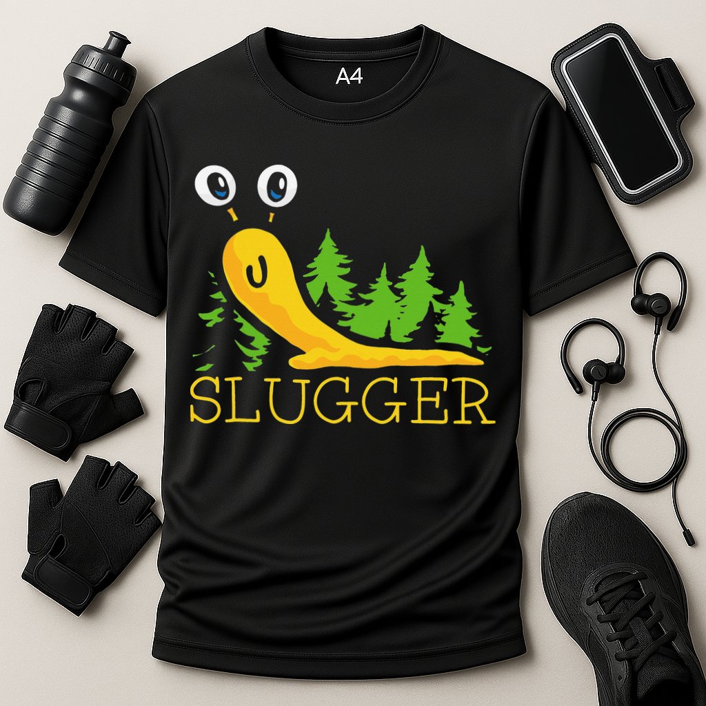 Slugger Slug – Funny Banana Slug Expert Baseball Game Player Cooling Performance Crew T-Shirt