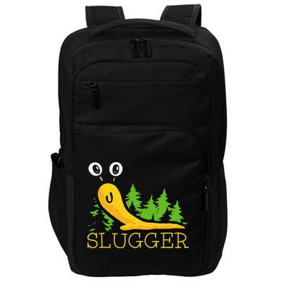 Slugger Slug – Funny Banana Slug Expert Baseball Game Player Impact Tech Backpack