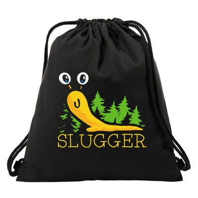 Slugger Slug – Funny Banana Slug Expert Baseball Game Player Drawstring Bag