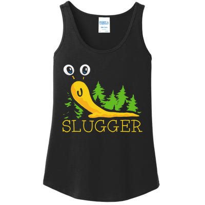 Slugger Slug – Funny Banana Slug Expert Baseball Game Player Ladies Essential Tank