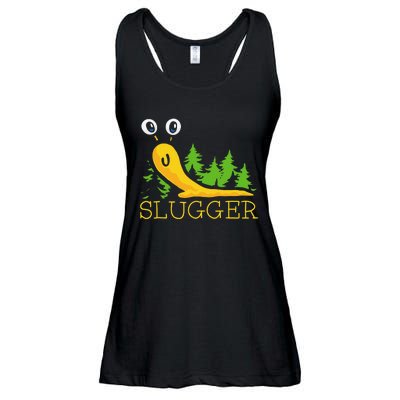 Slugger Slug – Funny Banana Slug Expert Baseball Game Player Ladies Essential Flowy Tank