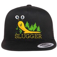 Slugger Slug – Funny Banana Slug Expert Baseball Game Player Flat Bill Trucker Hat