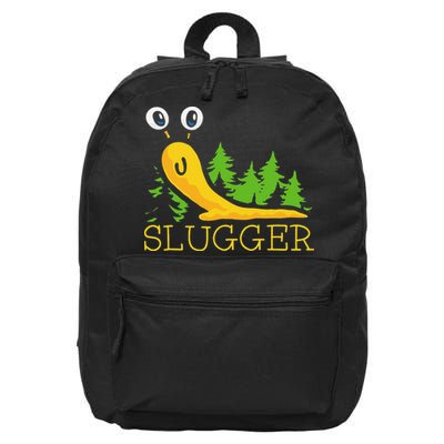 Slugger Slug – Funny Banana Slug Expert Baseball Game Player 16 in Basic Backpack