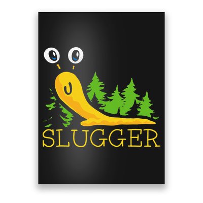 Slugger Slug – Funny Banana Slug Expert Baseball Game Player Poster