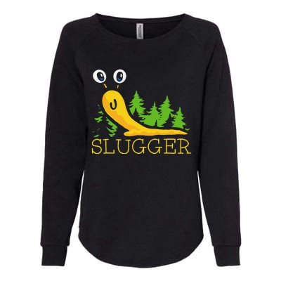 Slugger Slug – Funny Banana Slug Expert Baseball Game Player Womens California Wash Sweatshirt