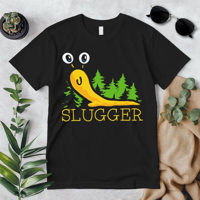 Slugger Slug – Funny Banana Slug Expert Baseball Game Player Premium T-Shirt