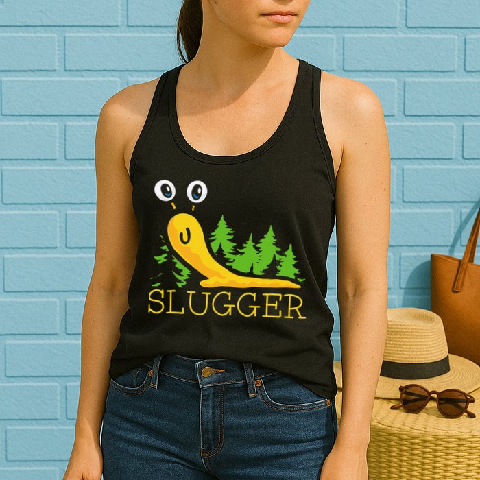 Slugger Slug – Funny Banana Slug Expert Baseball Game Player Womens Tank Top