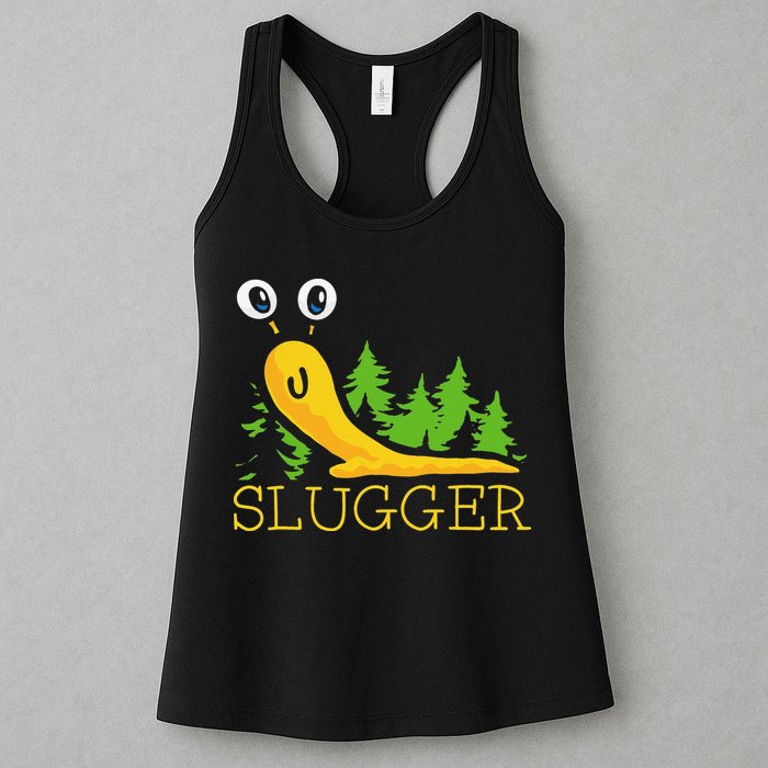 Slugger Slug – Funny Banana Slug Expert Baseball Game Player Womens Tank Top