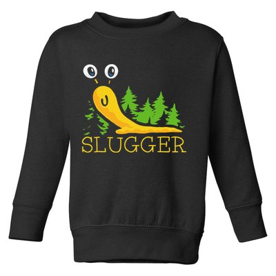 Slugger Slug – Funny Banana Slug Expert Baseball Game Player Toddler Sweatshirt