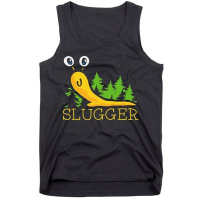 Slugger Slug – Funny Banana Slug Expert Baseball Game Player Tank Top