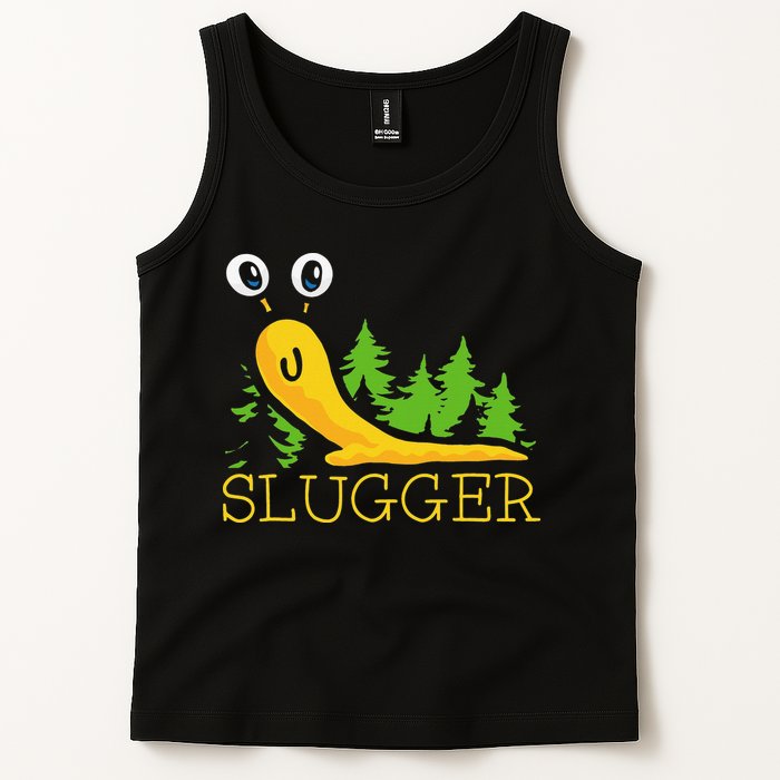 Slugger Slug – Funny Banana Slug Expert Baseball Game Player Tank Top