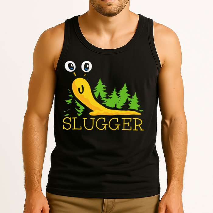 Slugger Slug – Funny Banana Slug Expert Baseball Game Player Tank Top