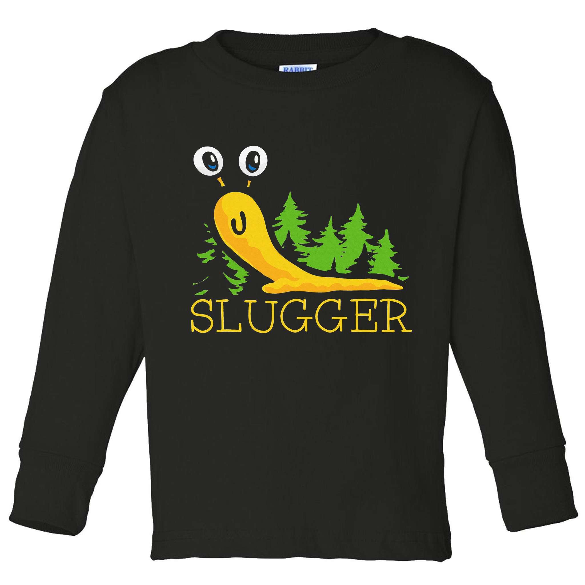 Slugger Slug – Funny Banana Slug Expert Baseball Game Player Toddler Long Sleeve Shirt