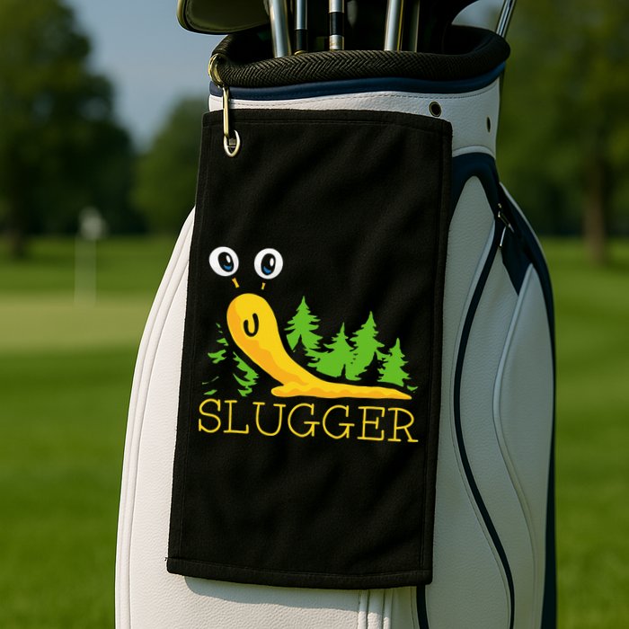 Slugger Slug – Funny Banana Slug Expert Baseball Game Player Golf Towel